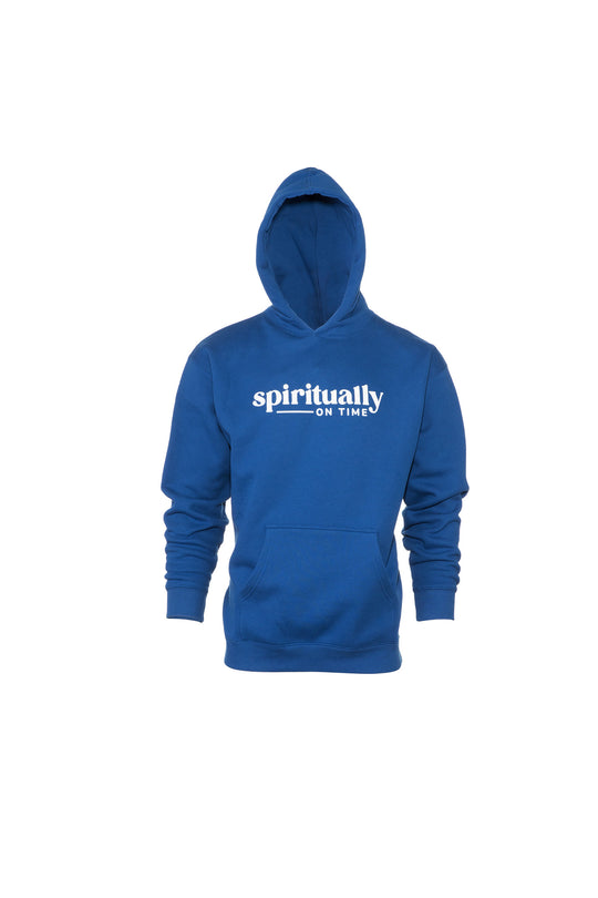 Spiritually On Time Blue Hoodie