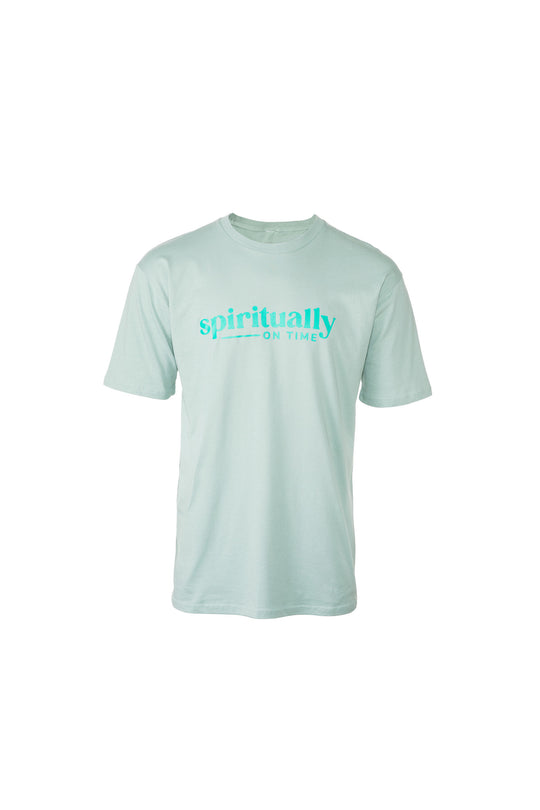 Spiritually On Time Light Green Shirt