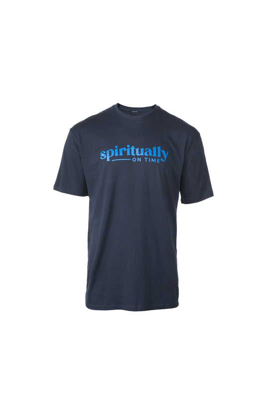Spiritually On Time Navy Blue Shirt