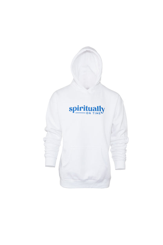 Spiritually On Time White Hoodie